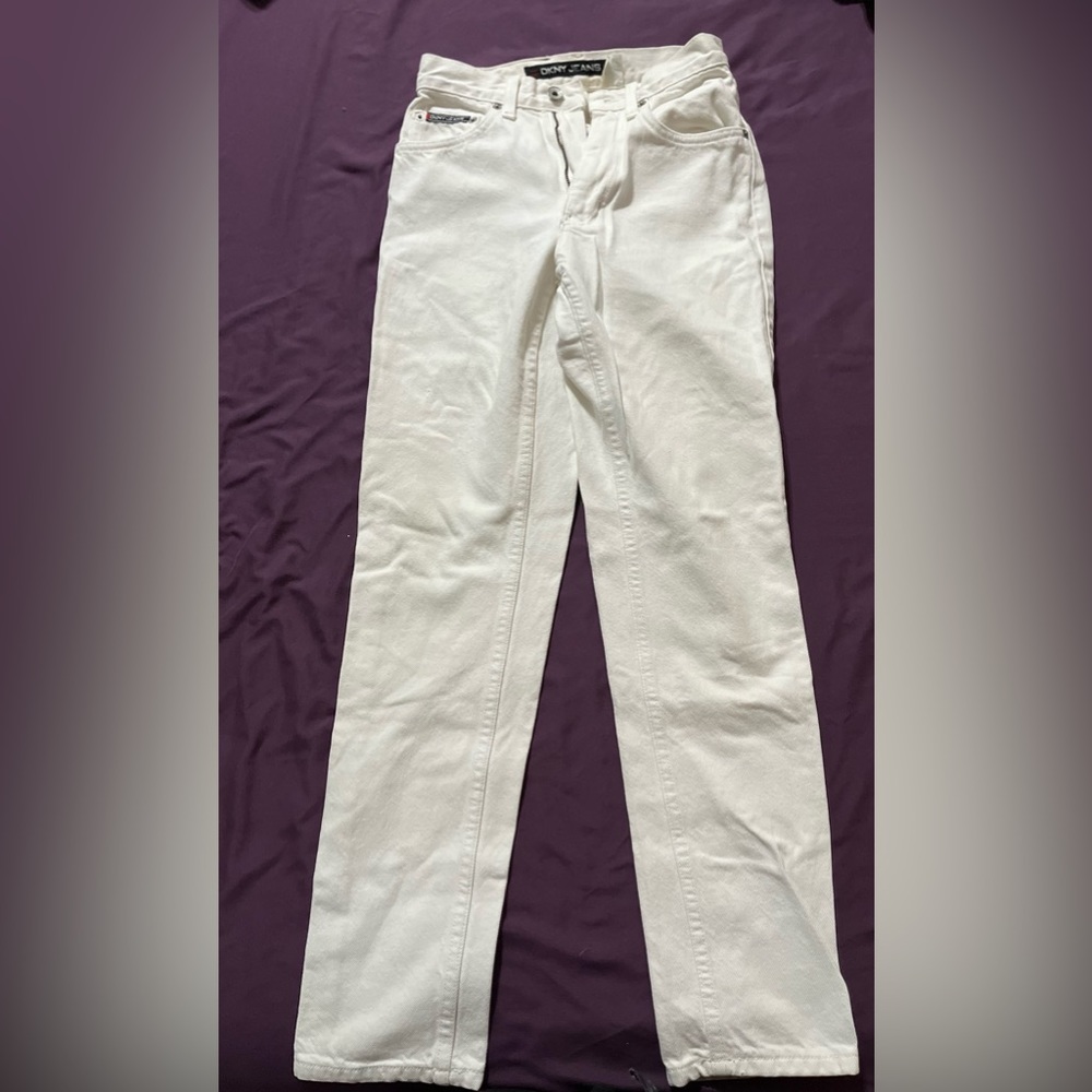 Vintage 90’s DKNY high waisted white skinny jeans size 2